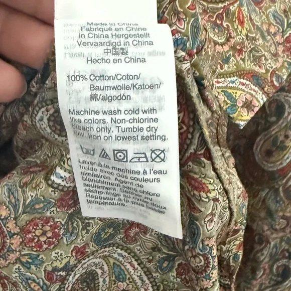 J. Crew Olive Green Slim Perfect Button Down Shirt in Liberty Lee Manor Paisley - Picture 12 of 13